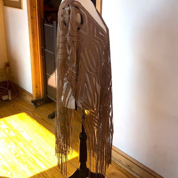 Elegant Tan Swim Coverup - Picture 3 of 4